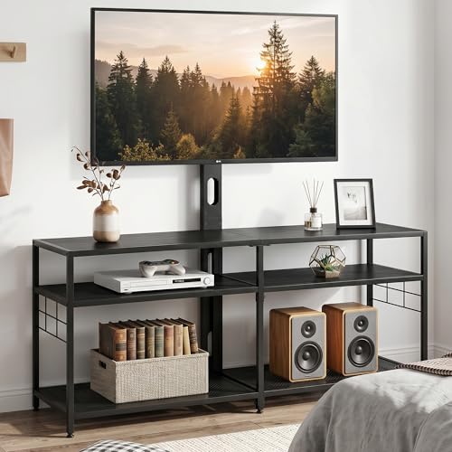 55" TV Stand with Mount, Universal Swivel TV Console for 32-75 inch TVs, view 2