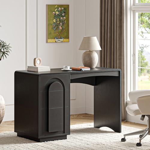 47" Computer Desk with 3 Drawers, Executive Style, Black, view 2