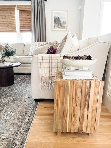 Safavieh Home Collection Richmond Medium Oak Square End Table, White, view 8