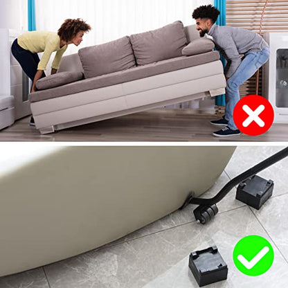 Furniture Moving Set for Hard Floor Surfaces, Move Heavy Furniture Quickly & Easily,(1 Lifter Tool & 4 Heightening Block)