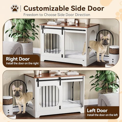 Dog Crate Furniture with Bed Mat, 39.4" Dog Kennel for Dogs Up to 70 Lb, view 5