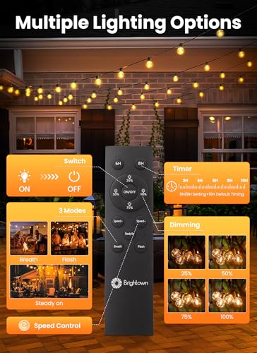 108FT 52LED Solar String Lights Outdoor with Remote & USB Port, view 7