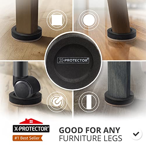 Felt Furniture Sliders for Hardwood Floors 16 PCS 3 ½” - Furniture Slider with Unique Design - Heavy-Duty Furniture Movers for Hard Surfaces - Felt Sliders - Move Your Furniture Easily!