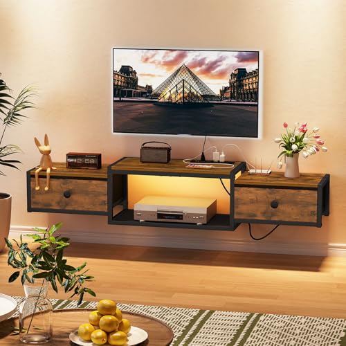 Floating TV Stand, Floating Entertainment Center for TVs up to 60", view 2