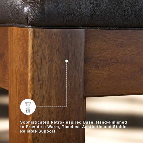 Signature Design by Ashley Ralene Tufted Upholstered Dining Room Bench, Medium Brown