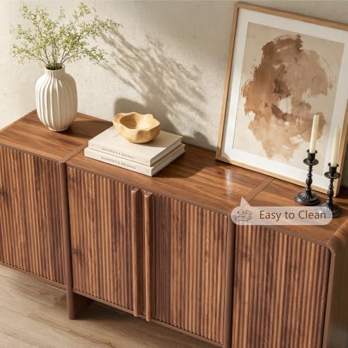 63'' Fluted Sideboard Buffet Cabinet with Storage（4 Door）, view 4