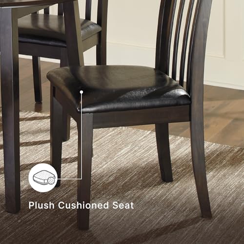 Signature Design by Ashley Hammis Rake Back Dining Room Chair, Set of 2, Dark Brown