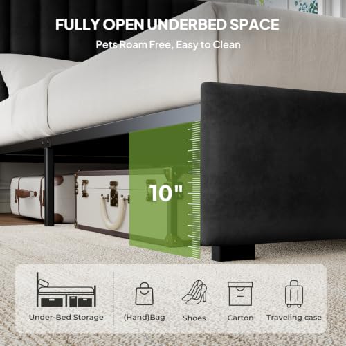 Queen Upholstered Bed Frame with Headboard, view 5