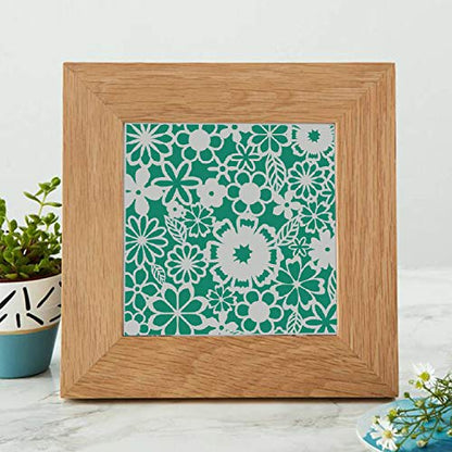 Reusable Wild Flowers, Leaves & Branches Stencils for Painting on Wood, Wall, Furniture, Canvas, Paper, Fabric, Floor & Tile – Pack of 2 Floral DIY Craft Paint Stencil 6x6 Inches