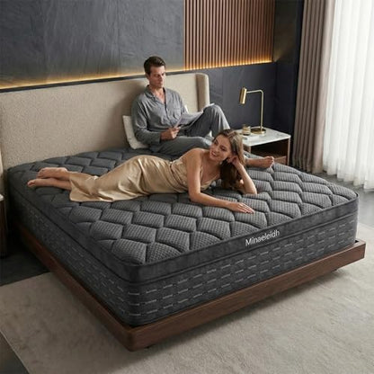 Queen Size Mattress 12 Inch, Medium Firm Boxed Hybrid Mattress, view 2