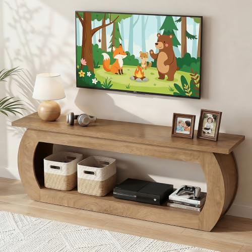 TV Stand for 65 Inch, Wooden Entertainment Center with Storage, view 5
