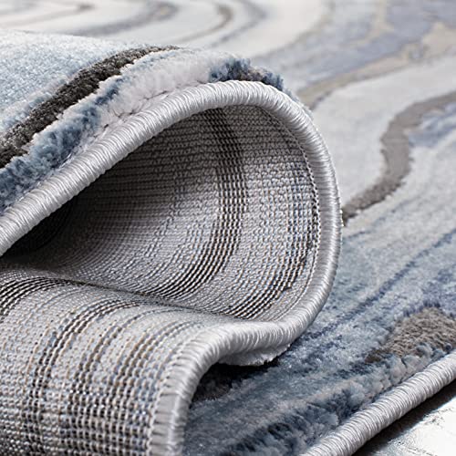 SAFAVIEH Craft Collection X-Large Area Rug - 12' x 15', Blue & Grey, Modern Abstract Design, Non-Shedding & Easy Care, Ideal for High Traffic Areas in Living Room, Bedroom (CFT819M)