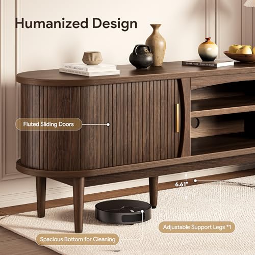 Mid Century TV Stand for TVs up to 90 Inches, Entertainment Center with Storage, view 6
