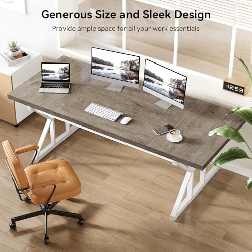 70.8-Inch Large Executive Desk, Modern Computer Office Desk, view 6
