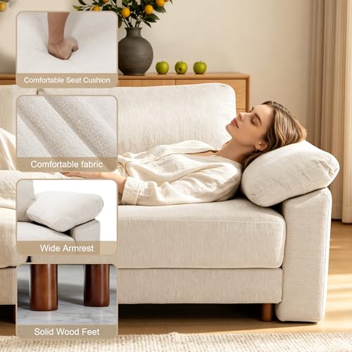 Oversized L Shaped Sectional Couch for Living Room, Extra Large Deep Seat Modular Sectional Sofa with Washable Covers, Modern Cloud Couch for Apartment, Bedroom (Beige, U Shape 8 Seat)
