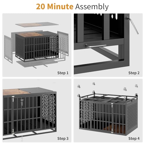 48" Heavy Duty Dog Crate Furniture, Wooden Dog Crates for Large and Medium Dogs, view 7