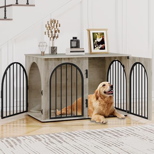 39.4'' Dog Crate Furniture,Dog Kennel Indoor for Medium/Large Dogs, view 2