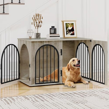 39.4'' Dog Crate Furniture,Dog Kennel Indoor for Medium/Large Dogs, view 2