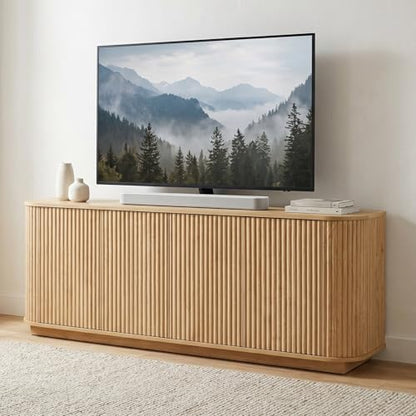 Fluted TV Stand for TVs Up to 75 Inch, view 2