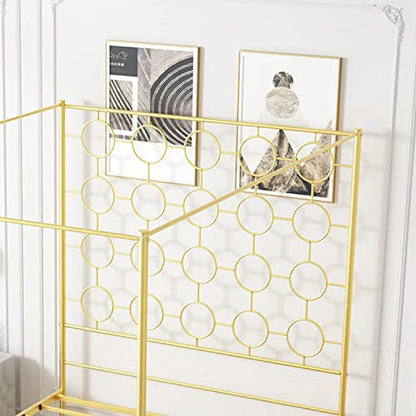 Gold Metal Canopy Bed Frame Queen/Mattress Foundation with Steel Slat, view 5