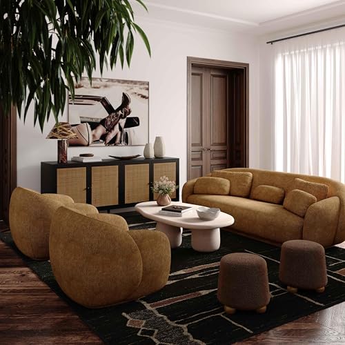 Tov Furniture Jaine Upholstered Stool (Chocolate Brown)