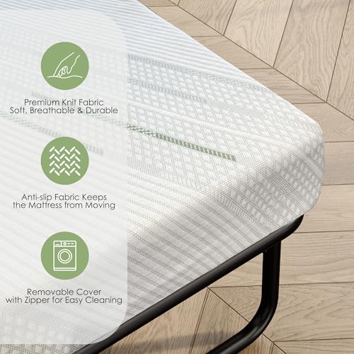 4 Inch Gel Memory Foam Sofa Mattress Queen Size, CertiPUR-US Certified, with Removable Washable Cover, for Guest Rooms, Sofas, RVs & Boats