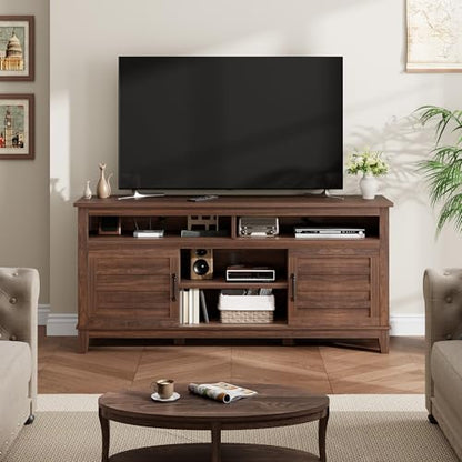 Farmhouse TV Stand for 63 in, Entertainment Center with Storage Cabinets, view 5