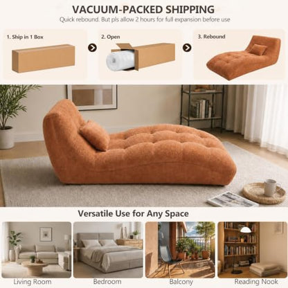 Chaise Lounge Chair Boneless Sofa Curved Floor Recliner Sofa Bed, view 7