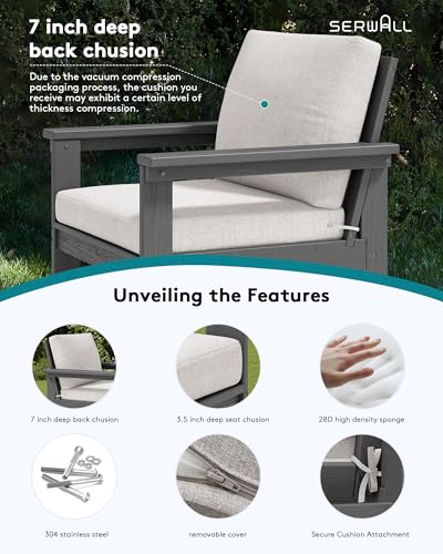 HDPE Outdoor Patio Furniture Set with Coffee Table