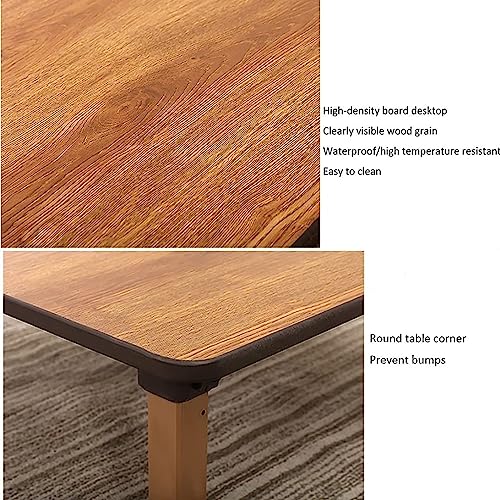 Japanese-Style Square Folding Tea Coffee Table, Low Table, Dining Table, Study Table, Small Desk, for Tatami Sitting On The Floor Bedroom Bay Window Tea Room (Size: 70x70cm)