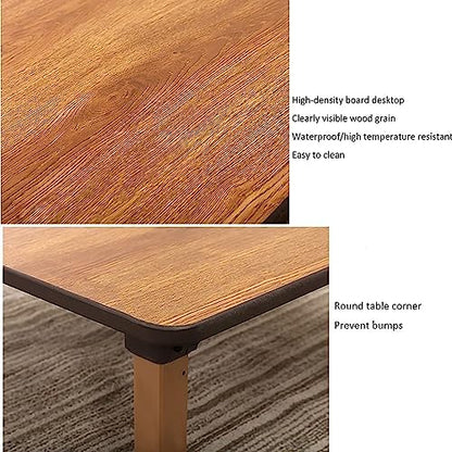 Japanese-Style Square Folding Tea Coffee Table, Low Table, Dining Table, Study Table, Small Desk, for Tatami Sitting On The Floor Bedroom Bay Window Tea Room (Size: 70x70cm)