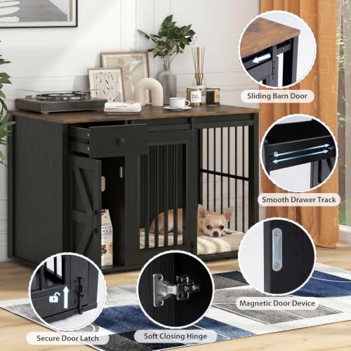44" Dog Crate Furniture, Dog Kennel (44" Left Facing Door), view 5