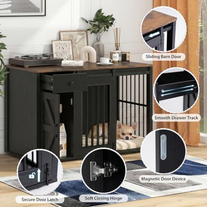 44" Dog Crate Furniture, Dog Kennel (44" Left Facing Door), view 5