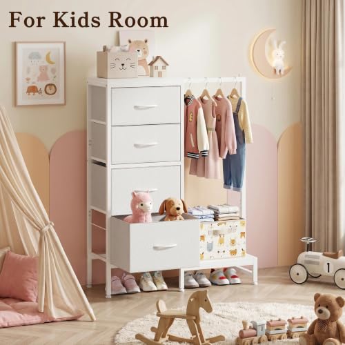 Tall Dresser 44''H with Hanging Rack, 4 Drawers Small Closet Dresser for Bedroom, view 8