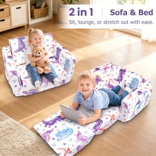 Kids Couch, 2-in-1 Kids Fold Out Couch