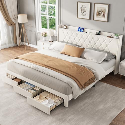 King Size Bed Frame with Storage, view 4
