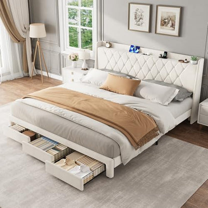 King Size Bed Frame with Storage, view 4