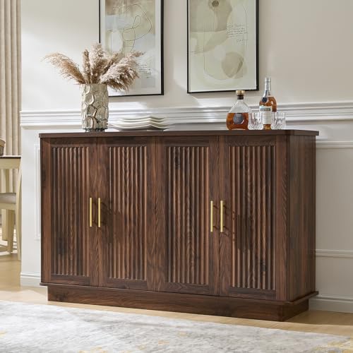 Modern Sideboard Buffet Cabinet with Storage, Walnut, view 2