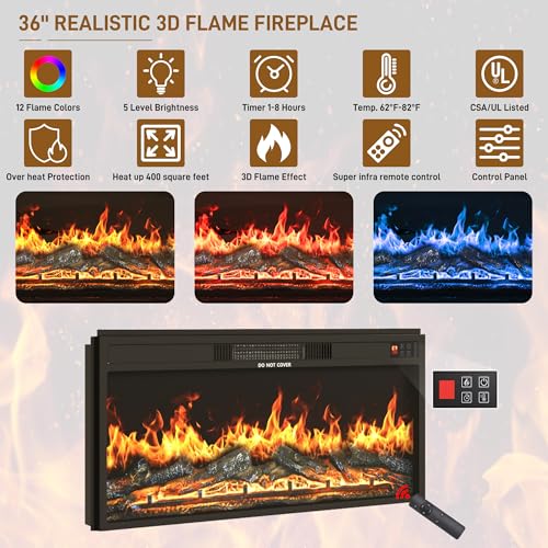 Farmhouse Fireplace TV Stand w/Power Outlet for 75/80 Inch TV, view 6
