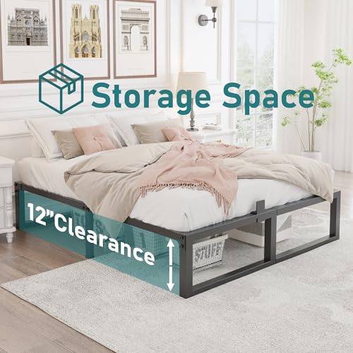 Full Size Bed Frame, 14 Inch Heavy Duty Support 3500 lbs Metal Platform, view 5