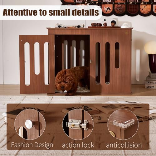 32 Inch Dog Crate Furniture for Medium Small Dogs with 2 Quick-Release Doors, view 7