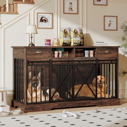 Dog Crate Furniture with Removable Divider, view 2