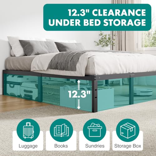 Full Size Metal Platform Bed Frame with Storage Space, view 5