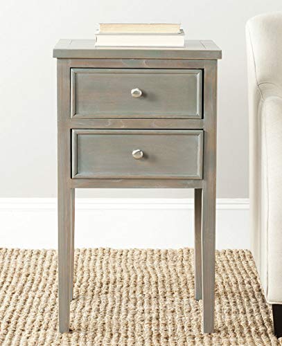 SAFAVIEH Furniture - Toby 2-Drawer Accent Table - White Birch - Solid Wood - Modern Storage Design - Ideal for Living Room, Bedroom, Home Office, 16.9"W x 14.7"D x 29.9"H - Fully Assembled (AMH6625D)