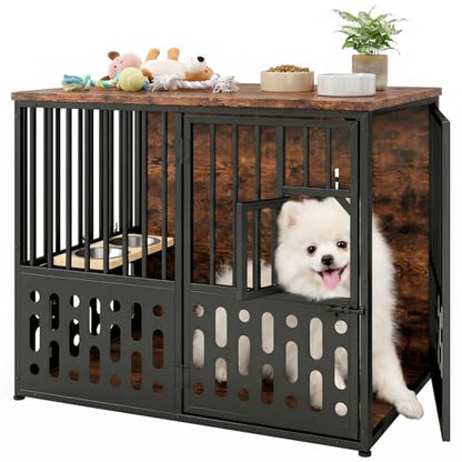 32 Inch Small Dog Crate, Wood Dog Crate Furniture for Small Medium Dogs, view 2