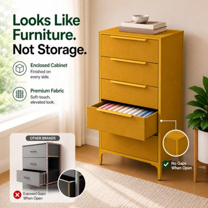 Naima Premium Fabric Dresser, Strong Metal Frame, view 6