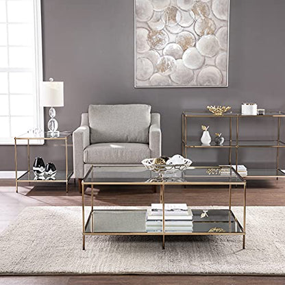 Knox Glam Mirrored 3-Tier, Console Table, Gold