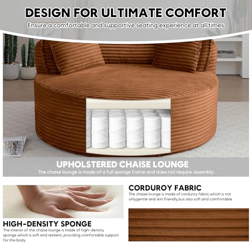 Oversized Round Chair Lounge Chaise Indoor, view 4