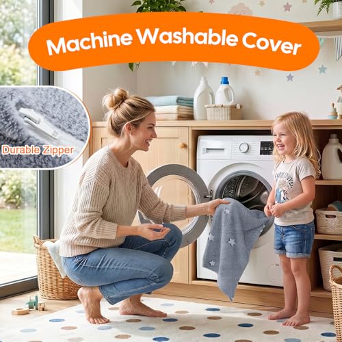Kids Foldable Foam Play Couch, Glow Tri-Fold Floor Sofa & Futon