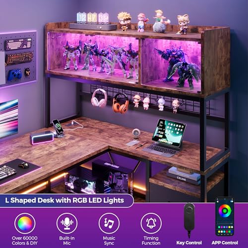 L Shaped Gaming Desk with Drawers, view 6